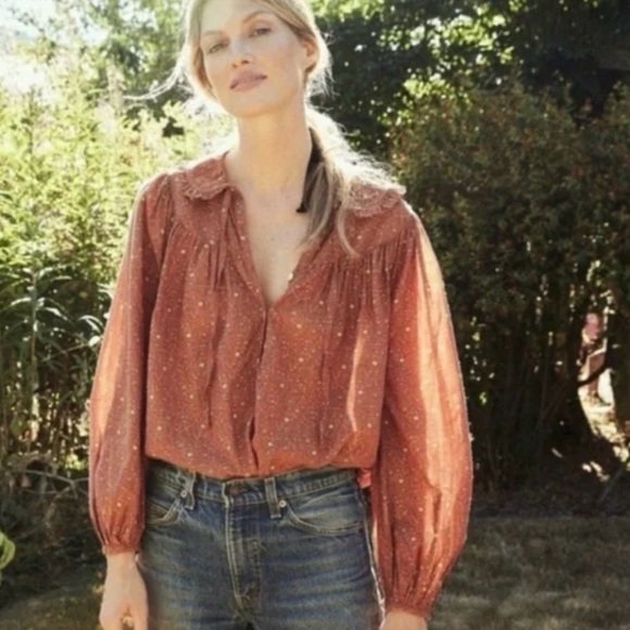 Doen Tops - Doen Billie Jean Top Tamarillo Prarie size M